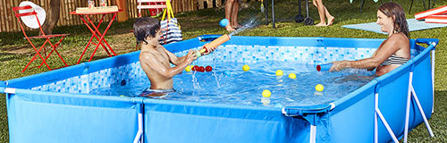 Armado de piscina estructurada rectangular